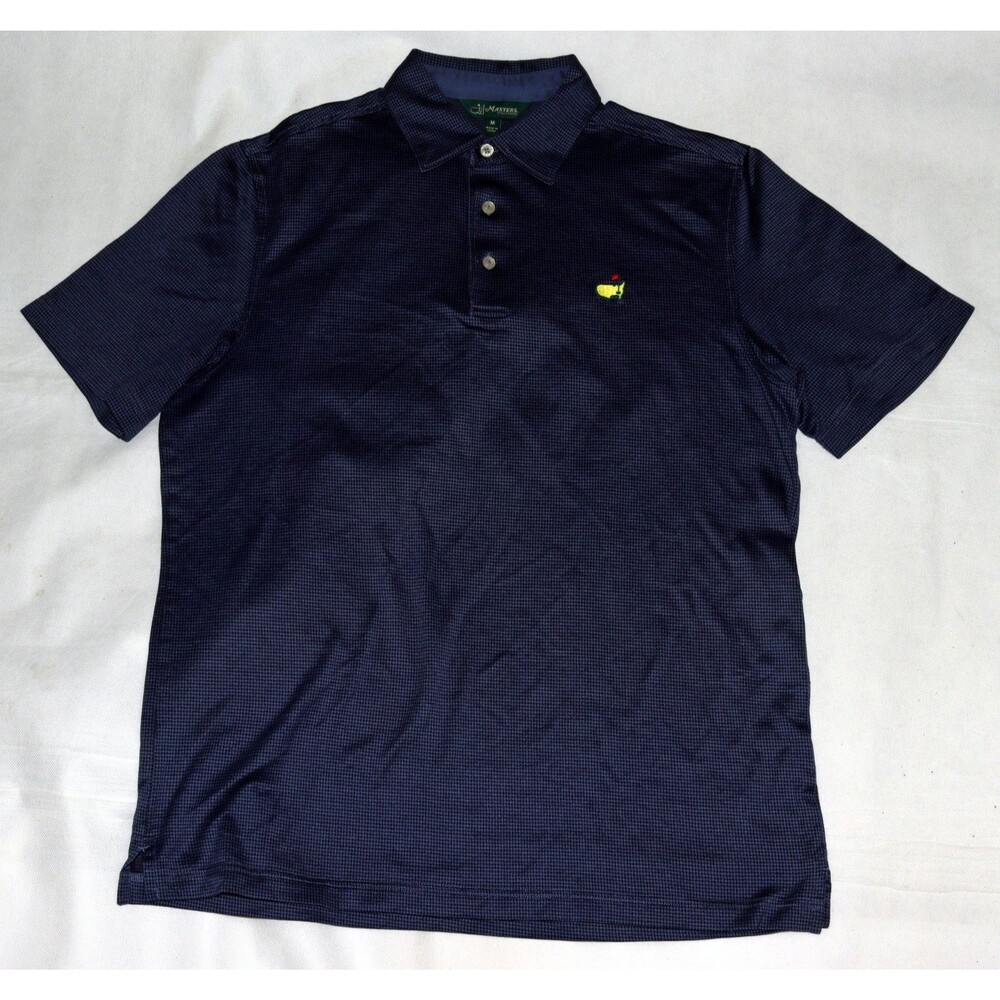 Masters Collection Men's Short Sleeve Houndstooth Golf Polo Shirt Size Medium